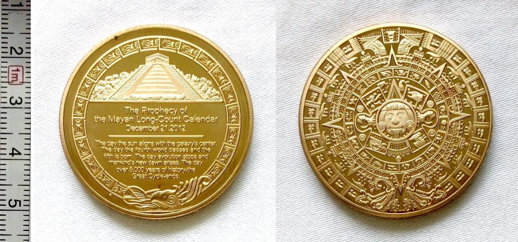 Китай,монетовидный жетон 2012, латунь,пруф,Календарь Майа
