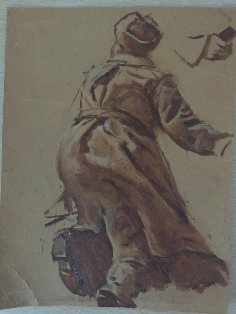 Евстигнеев И.В. (1899-1967)   "Солдат со спины" (1946)