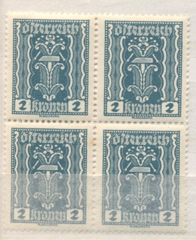 Австрия 1920 г. стандарт квартблок чистая **