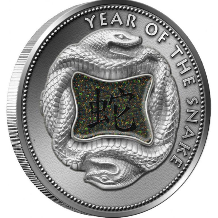 Фиджи 10 долларов, 2013 год. Год змеи. Опал