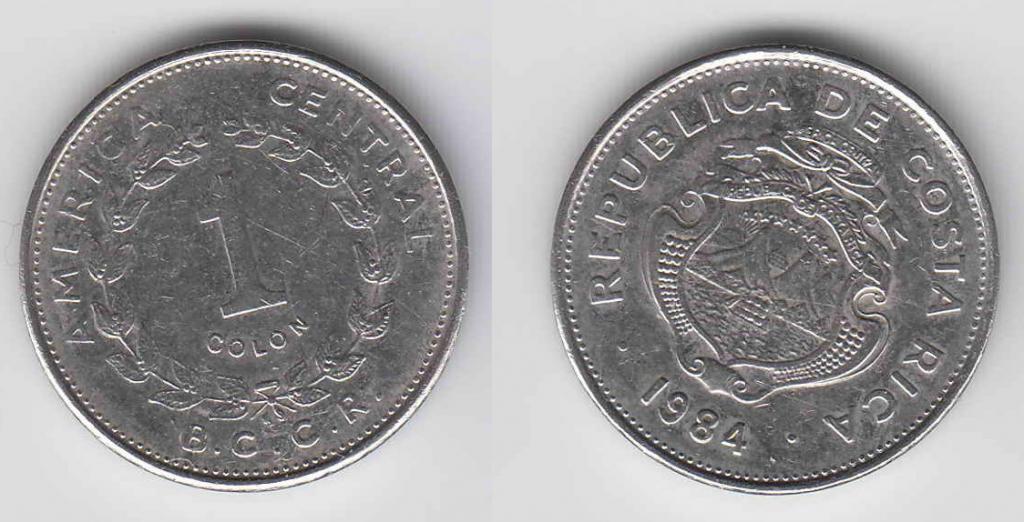 Коста Рика 1 колон 1984 KM#210.2  М