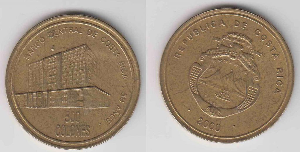 Коста Рика 500 колон 2000 KM#236 50 лет ЦБ М