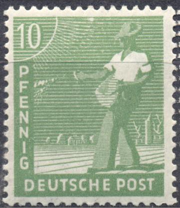 Германия Советская оккупация 1947 г. марка № 946 (МИХЕЛЬ) чистая ** клей белый, глянцевый