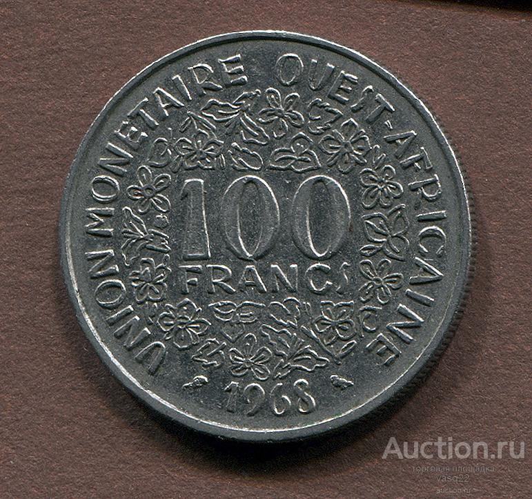 Западная Африка 100 франков 1968 год