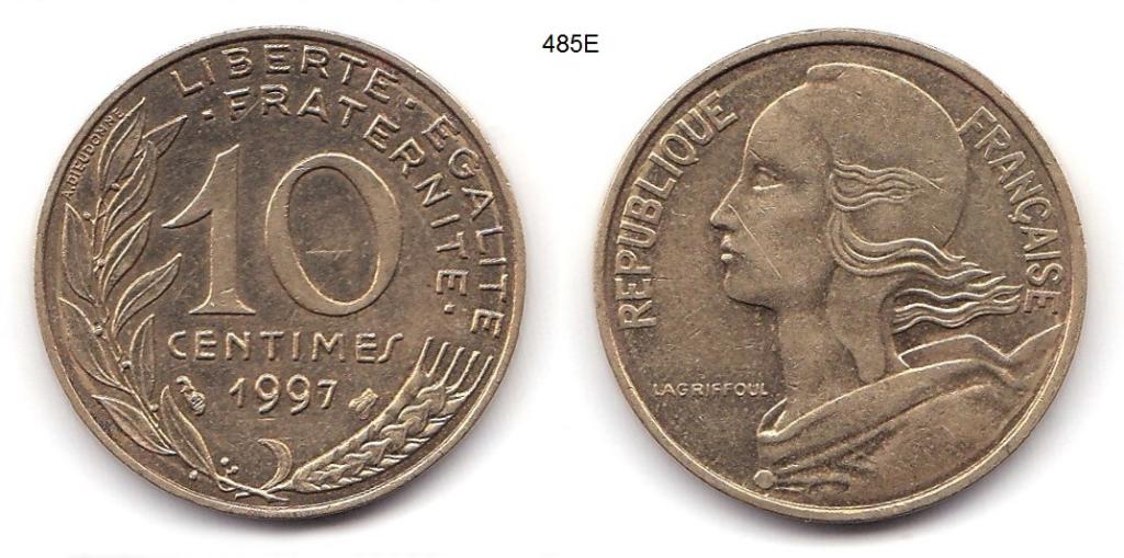 Франция. 10 сантимов. 1997 год.