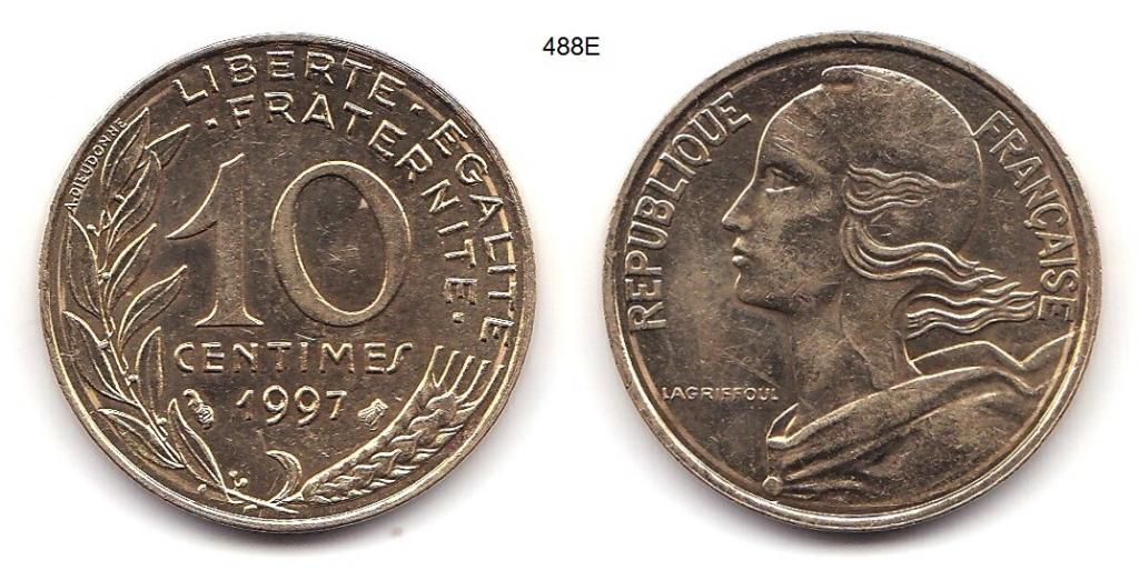 Франция. 10 сантимов. 1997 год.