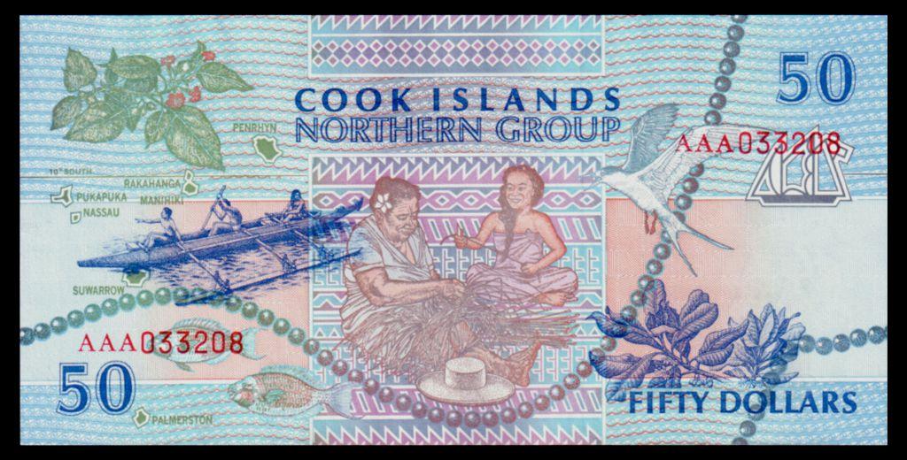 Острова Кука 50 долларов 1992 UNC- 
