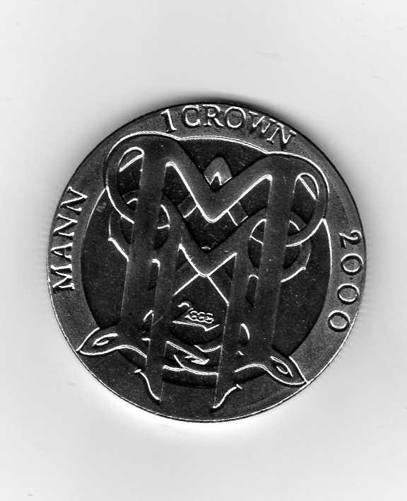 Мэн 1 крона 2000 Миллениум Рунические Буквы Англосаксония