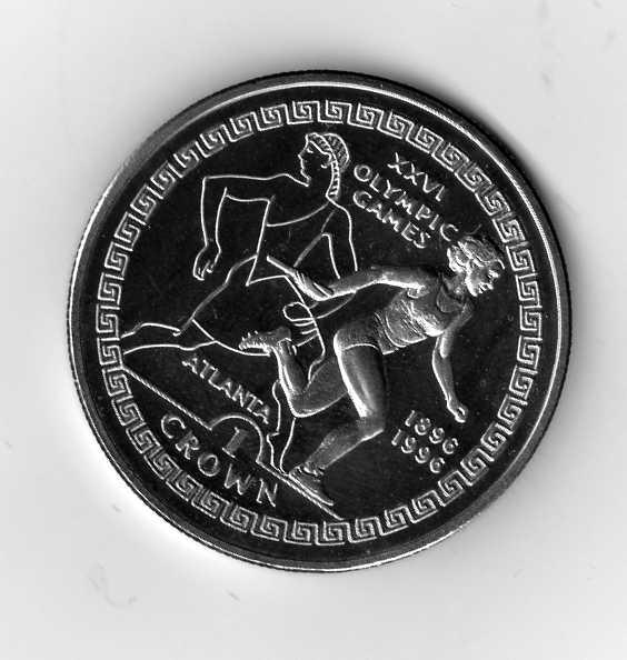 Гибралтар 1 крона 1995 Олимпиада Атланта Эстафета Бег Спорт