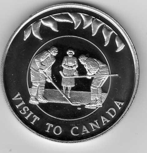 Фолклендские острова Фолкленды 50 пенсов 2002 Хоккей Визит Королевы в Канаду