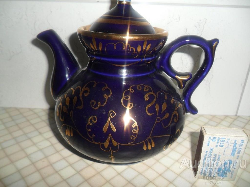 Красивый чайник,старая Гжель,СССР,клеймо. 