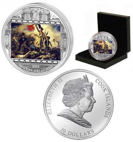 Острова Кука 20 долларов, 2013 год. Эжен Делакруа. Свобода на баррикадах