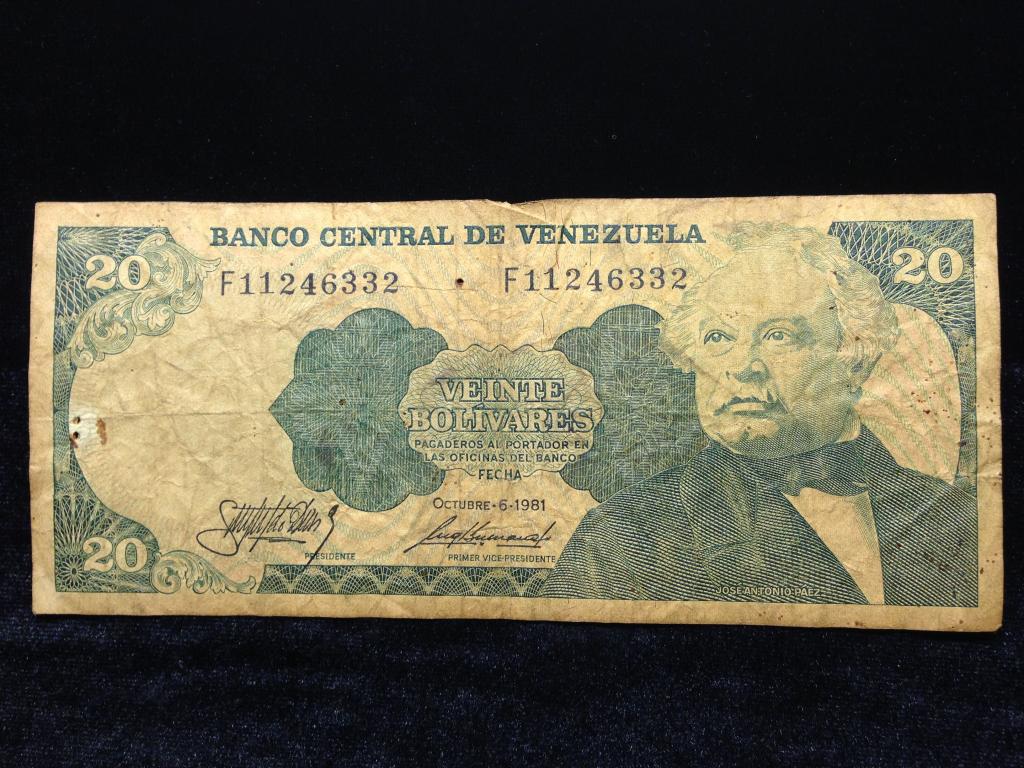 Венесуэла 20 боливар 1981 год, редкая