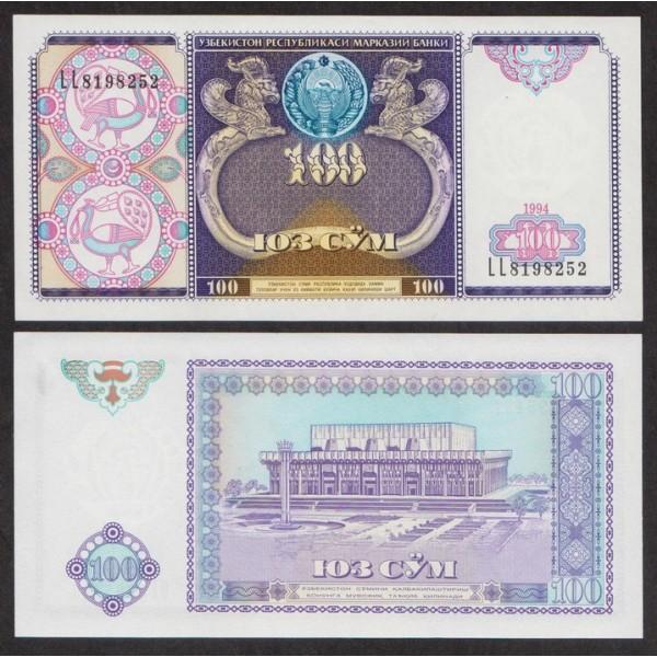 Узбекистан 100 Сум 1994 P79a UNC (ПРЕСС)