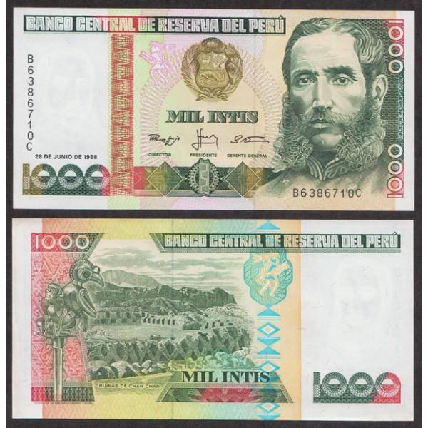 Перу 1000 Интис 1988 P136b UNC (ПРЕСС)