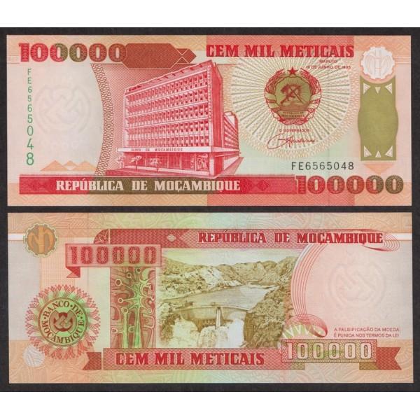 Мозамбик 100000 Метикалей 1993 P139 UNC (ПРЕСС)