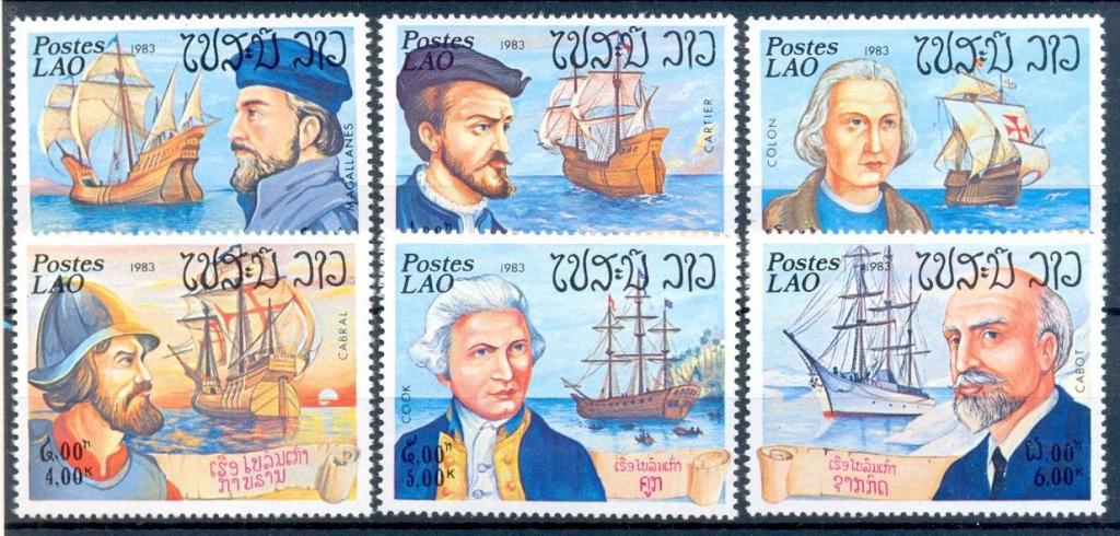 Лаос,1983,Ми-676-81**Великие мореплаватели