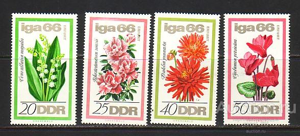 ГДР 1966 цветы Мих 1189-92**/an725