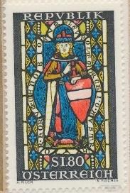 Австрия 1967 искуство витраж рыцарь герб ** kk17