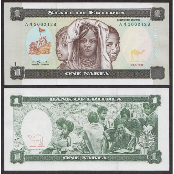 Эритрея 1 Накфа 1997 P1 UNC (ПРЕСС)