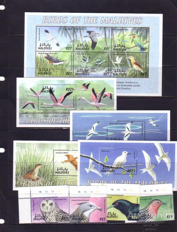 Тропические птицы 2002  Мальдивы  п/с ** aа9 