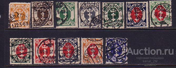Данциг 1921 герб Мих.73-84 used н/с/an413 