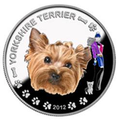 Бенин 1000 франков 2012 Собака Йоркширский терьер Серебро