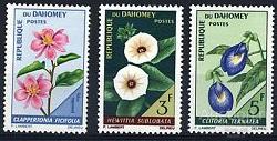 Дагомея 1967 цветы 3 марки ** /PL22 