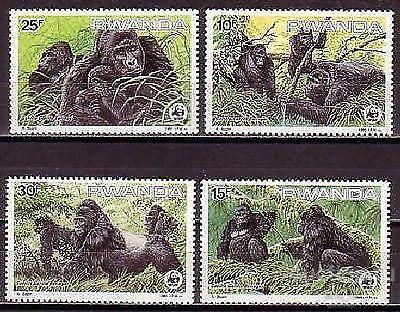 Руанда 1985 гориллы п/с+блок  **  /PL16 