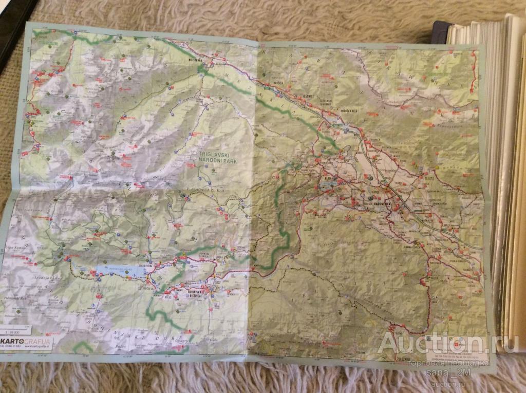 туристическая карта Словения Блед Триглавский нац парк bd118 