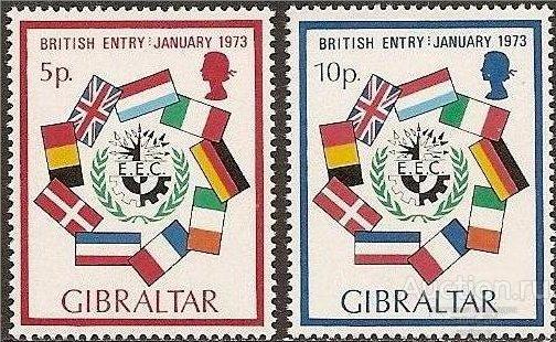 Гибралтар 1973 флаги ЕС Брентри п/с **/an061 