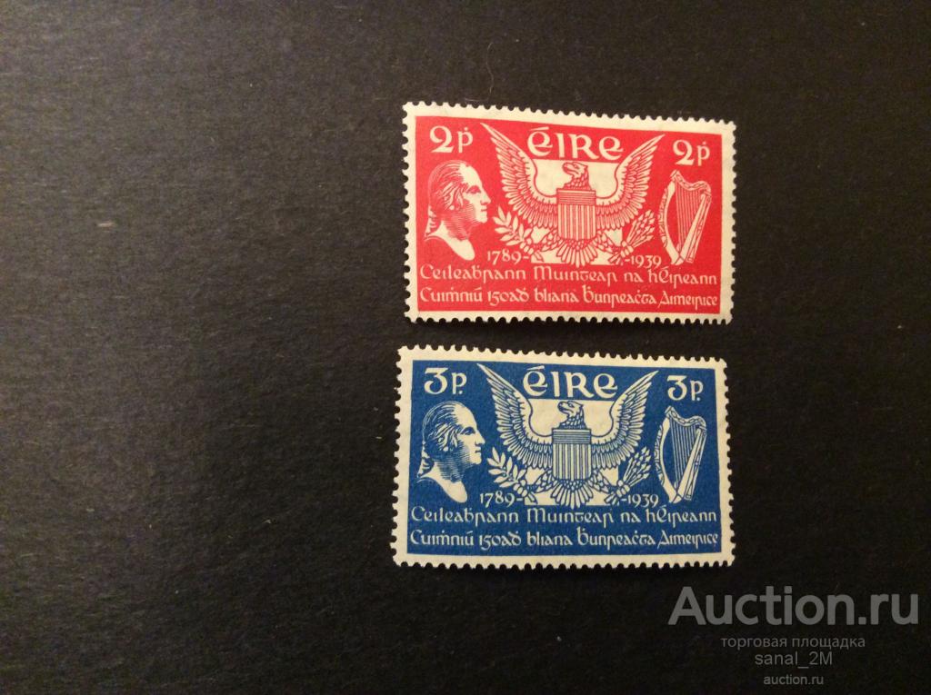 Ирландия 1939 Mi.69-70 США герб  15е * bb1 
