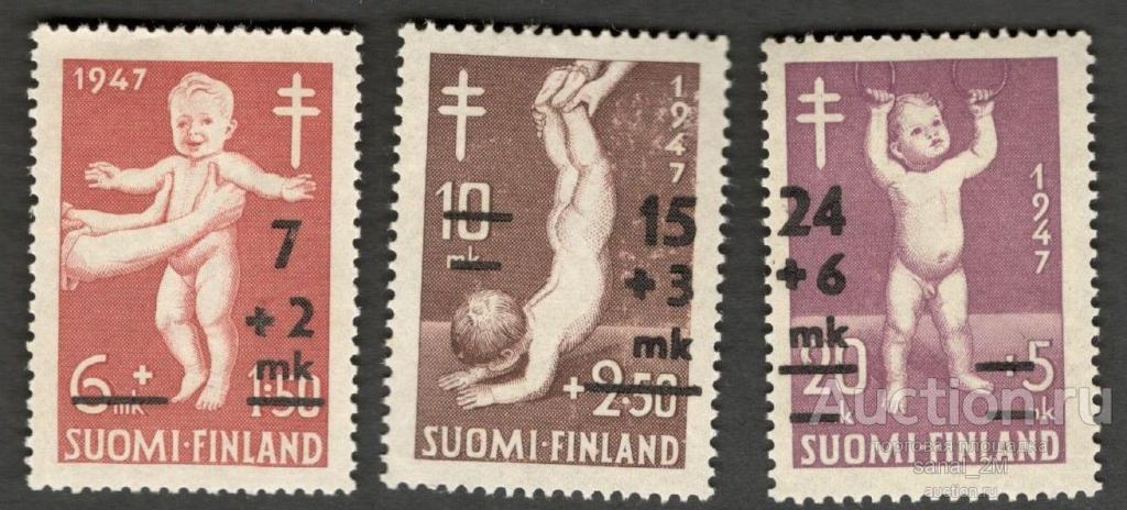 Финляндия 1948 дети медицина п/с * /am29 