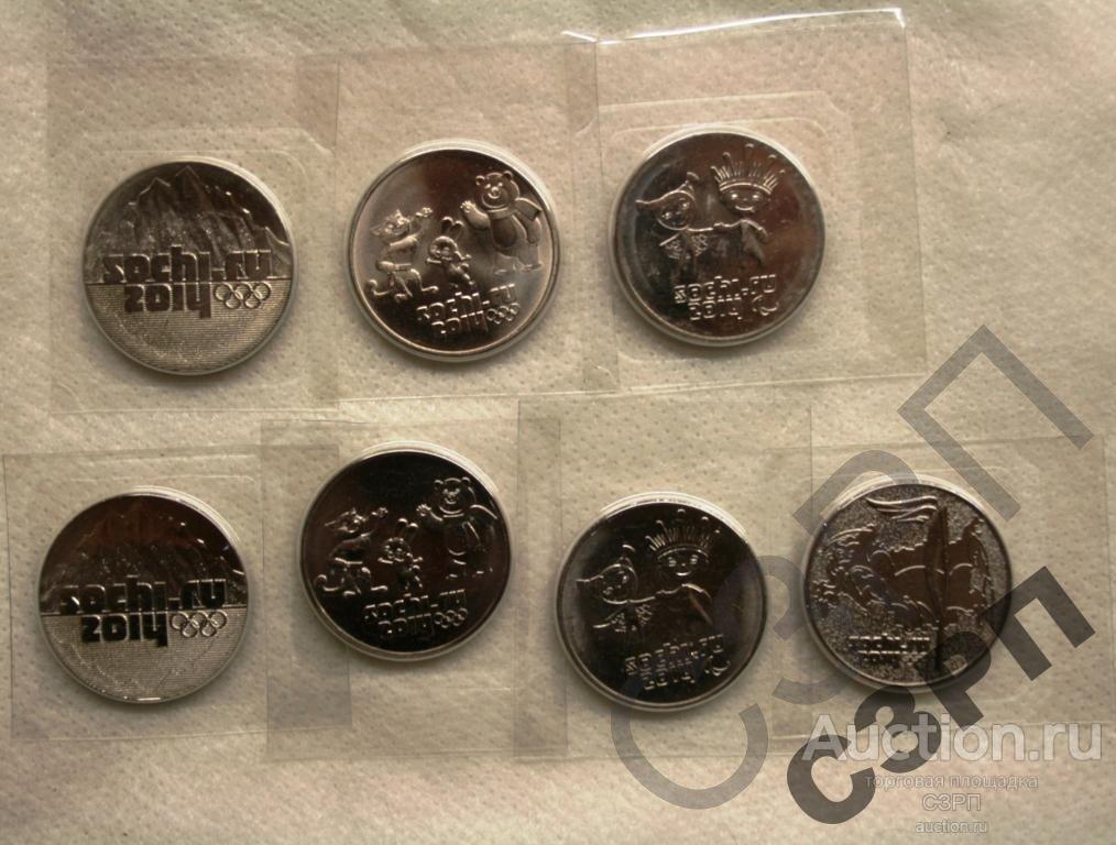 М.RUS1.2014.ОЛИМПИАДА СОЧИ.НАБОР.7 штук.+АЛЬБОМ 