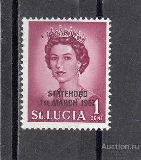 ST.LUCIA  Королева Надпечатка 1967  № 204в  Сост**