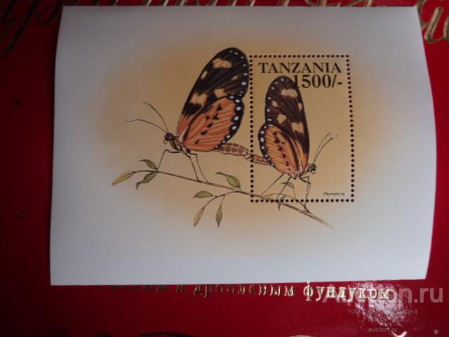 Марки.Танзания.1996 г.Блок.Фауна.Бабочки.М#блок 445.**
