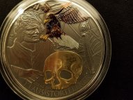 Ниуэ 5 долларов 2014 Клаус Штёртебекер Пират Балтики Орёл 5 унций Серебро позолота Антик Тираж 350