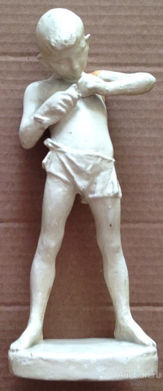 П.А.ТАЛЬКО . АВТОРСКАЯ СКУЛЬПТУРА !  ЮНЫЙ РЫБАК.  ЛЕНХУДОЖФОНД. ОРИГИНАЛ !