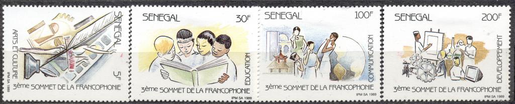 Сенегал 1989 г. серия "Съезд франкоговорящих стран"  негашеная * (наклейка)