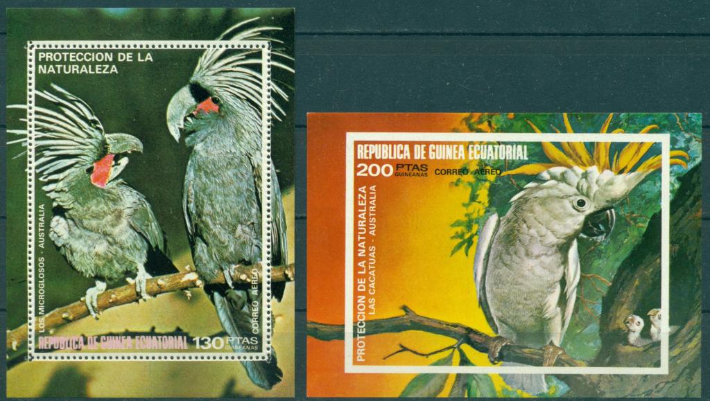Guinea Ecuatorial Экваториальная Гвинея 1974 фауна птицы Австралии ** (блоки)