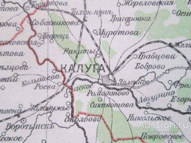 Карта калужской губернии 1910 года
