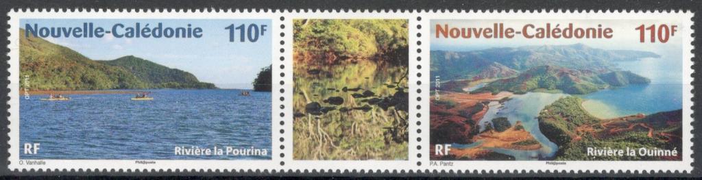Новая Каледония, 2011, № 1554,1555, € 3,8,, MNH, полн., туризм: реки.