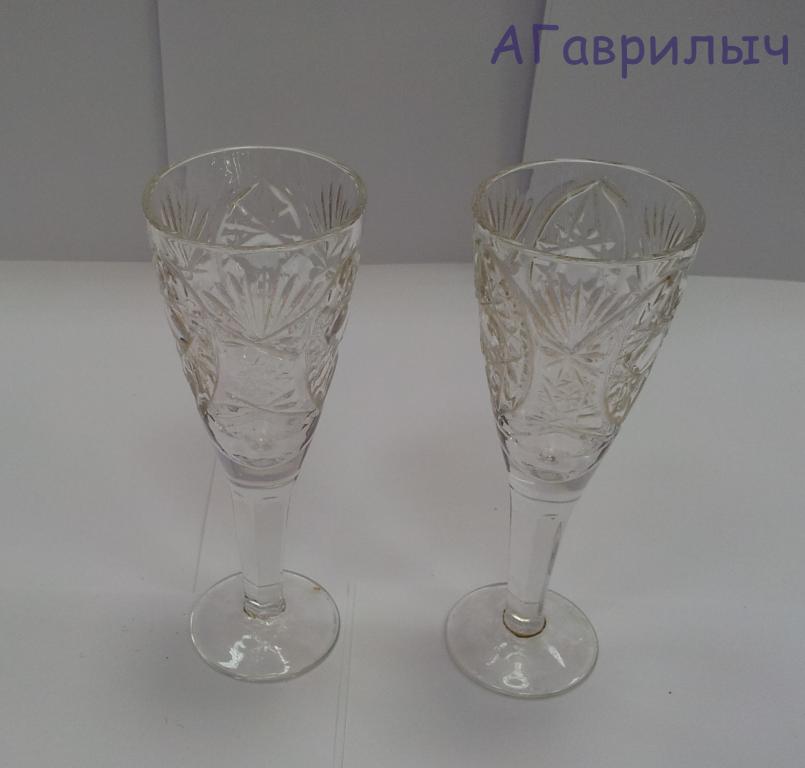 Фужеры стопки рюмки Хрусталь 2 шт СССР