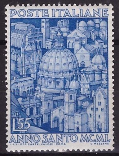 Италия, 1950, № 794, € 105, MNH, храмы