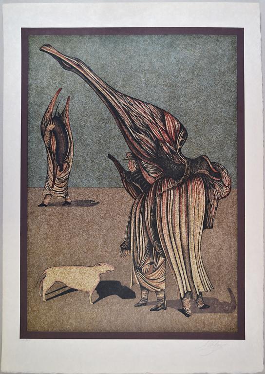 Лист №8 из серии Чрево Парижа. Михаил Шемякин. Литография. 1977 год