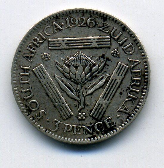 3 пенса - ЮАР - 1926 - серебро 800