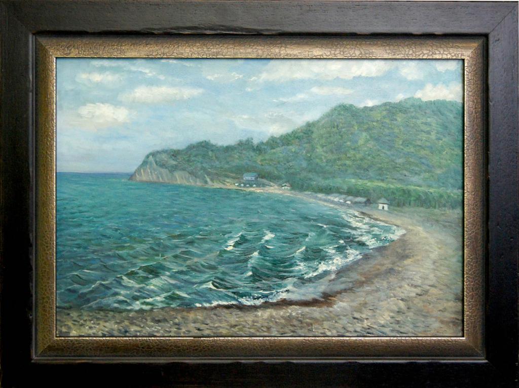 Картина "Берег моря" картон, масло