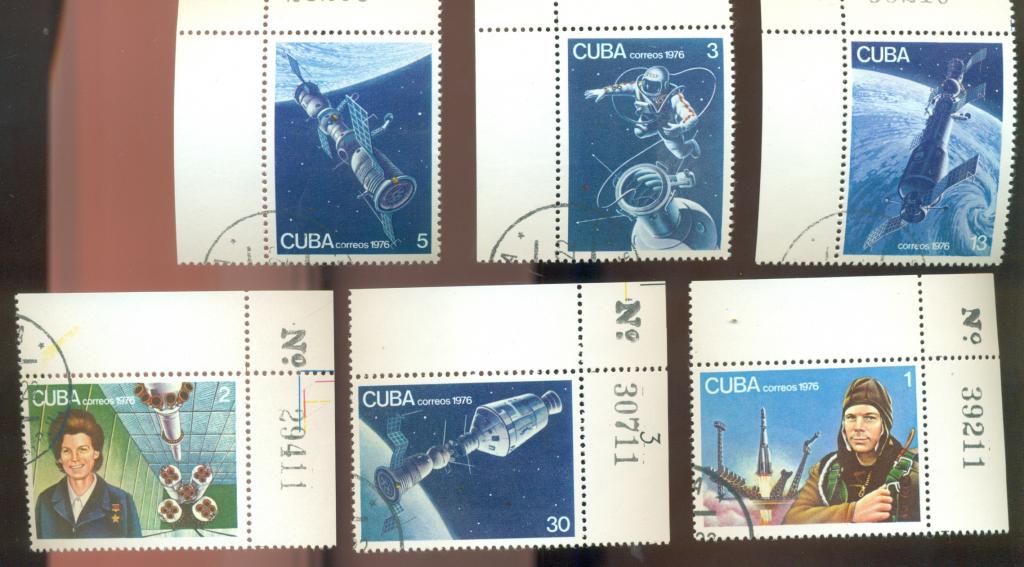 Куба 1976г. 15 летие пилотируемых космических полетов Mi 2125-2130 космос