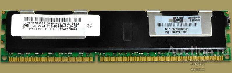 Оперативная память HP 8GB 2Rx4 PC3-8500R REG ECC Memory [516423-B21]