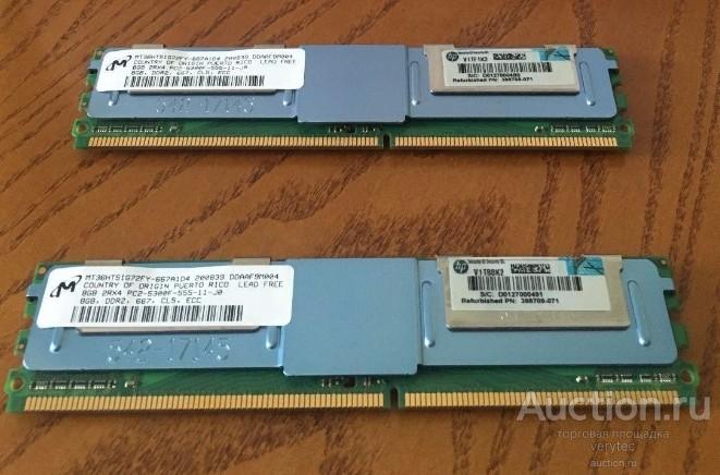 Оперативная память HP 16GB(2x8Gb) 2Rx4 PC2-5300F DDR2 Memory [413015-B21]